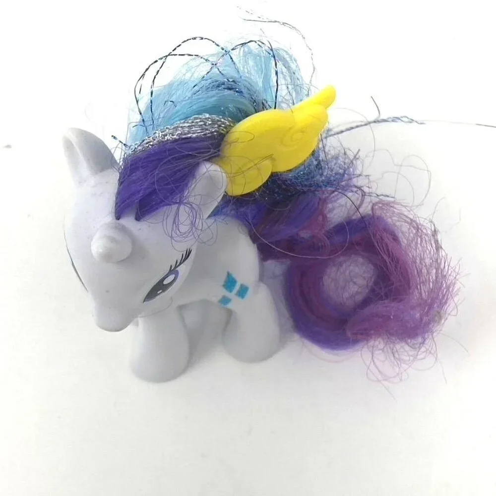 My Little Pony Rainbow Power Rarity Purple Blue Sparkly Hair Clip Collectible